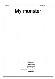 English worksheet: MY MONSTER