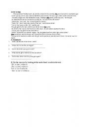 English worksheet: Reading Worksheet