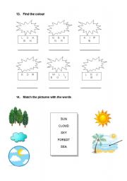 English worksheet: colours