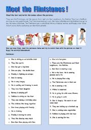 English Worksheet: Meet the Flintstones!