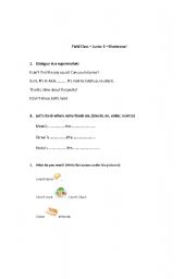 English Worksheet: At supermarket