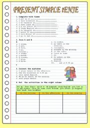 English Worksheet: PRESENT SIMPLE TENSE