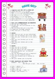 English Worksheet: HAVE GOT