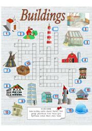 English Worksheet: Crossword puzzle - Buildings