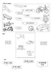 English Worksheet: toys - old / new