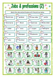 English Worksheet: jobs & Professions - matching (2/3)