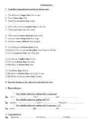 English worksheet: Comparatives: Rule and exercise