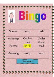 English Worksheet: synonyms