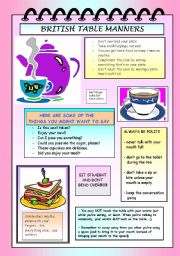 English Worksheet: British (high tea) table manners