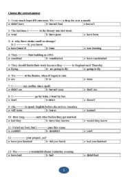 English worksheet: verb forms