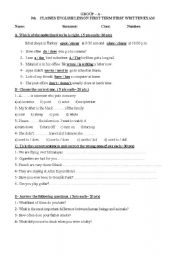 English worksheet: exam questions for 9th grades group b