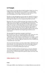English Worksheet: an article