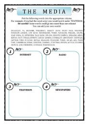 English Worksheet: The media