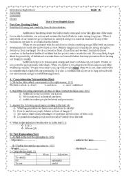 English Worksheet: English Exam