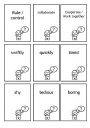 English Worksheet: synonym snap 