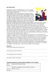 English Worksheet: Roald Dahl: his life and Revolting Rhymes 