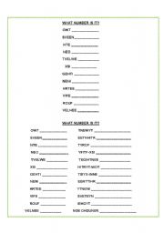 English worksheet: NUMBERS 1 - 100