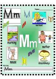 English Worksheet: Mn-Nn Vocabulary poster and Writing practice