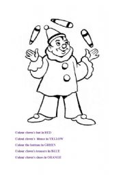 English worksheet: Clown