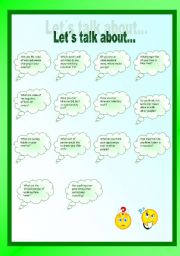 English Worksheet: Lets talk about...(2)