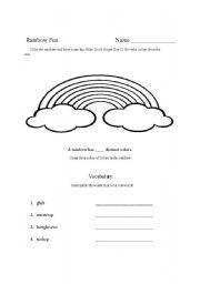 English Worksheet: Rainbow Fun