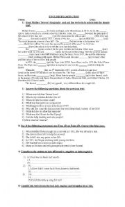 English Worksheet: Biographical sketches