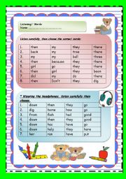 English worksheet: Listening E.X. ( Key answer + Instructions )