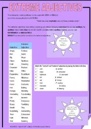 English Worksheet: EXTREME ADJECTIVES