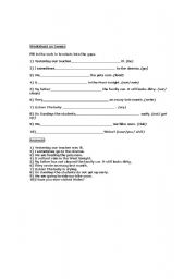 English Worksheet: Worksheet on English Verb Tenses
