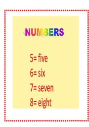 English worksheet: LEARNING  NUMBERS