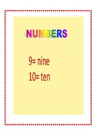 English worksheet: LEARNING  NUMBERS