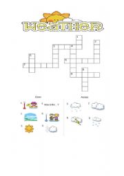 English Worksheet: Weather Crossword