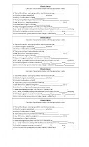 English Worksheet: climate change activity