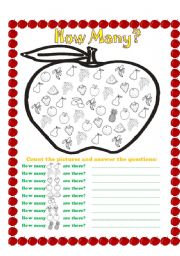 English Worksheet: Fruits - How many