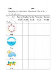 English worksheet: weather