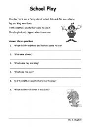 English worksheet: School Play