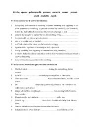 English worksheet: vocabulary practice