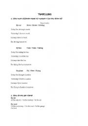 English worksheet: TRAVELLING