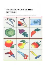 English worksheet: Find the pictures