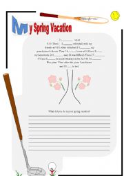 English worksheet: Spring Vacation