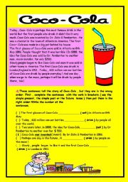 English Worksheet:  COCA-COLA ( PASSIVE VOICE )