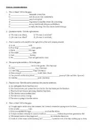 English Worksheet: mixed exercises