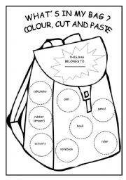 English Worksheet: Whats in my bag ?