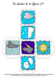 English Worksheet: The Weather Cube