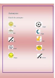 English worksheet: Antonyms