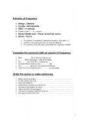 English worksheet: Adverbs of frequency