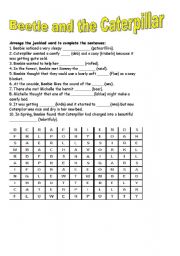 English Worksheet: Beetle and the Caterpillar