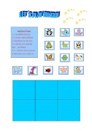 English Worksheet: Bingo - Animals 