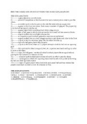 English Worksheet: SPORTS AND GAMES
