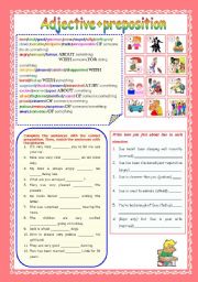 English Worksheet: Adjective+preposition (Part 1)